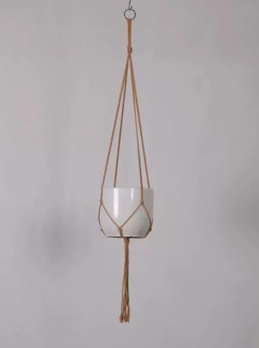 Wambere Makramee Blumenampel 80cm Pflanzenaufhänger Boho Deko Baumwollseil Hängeampel Blumenampeln Zum Aufhänge für Blumentöpfe und Pflanzen Außen Garten Balkon Fenster,Braun
