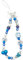 CLSSLVVBN Chaîne de téléphone Portable Bracelet perlé Poignet Portable Mode Smartphone étui lanière décoration Bijoux pour Femme Filles, Bleu