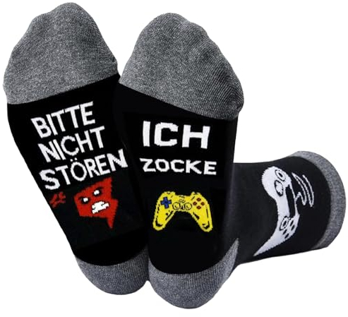 Vatertag Geschenk Lustige Socken Geschenk für Männer,Gaming Socken mit Spruch Bitte Nicht Stören Ich,Lustige Socken Herren,für Geburtstage Thanksgiving und Weihnachten (Spielkonsole, Baumwolle)
