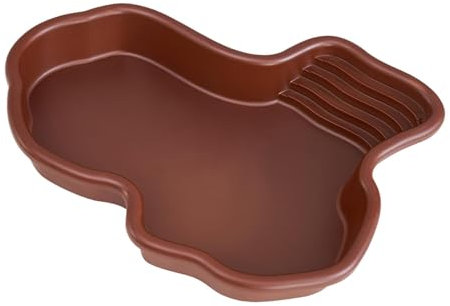 rockible Piscina de baño para Reptiles, baño de Tortugas, Accesorios para Anfibios, Plato de alimentación para Reptiles, Cuenco terrario para camaleón, Dragón, Sin Manguera