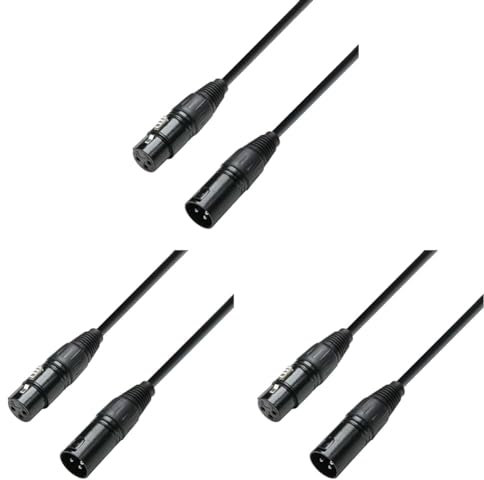 Adam Hall Cables 3 STAR DMF 0150 - Cable DMX de XLR macho a XLR hembra 1,5 m (Paquete de 3)