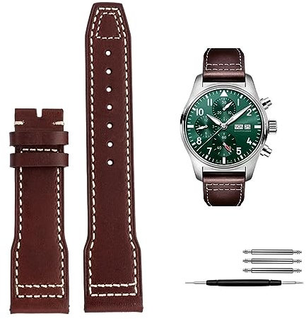 RWCCCRW 20mm 21mm Italien Echtes Leder Armband Für IWC Big Pilot Spitfire Uhr Rindsleder Schwarz braun blau Mann Armband