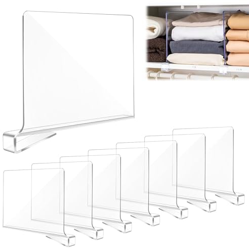 8 Stück Transparente Acryl-regaltrenner, Multifunktionaler Regaltrenner Kleiderschrank, 30x20cm Kleiderschrank Trenner, Kleiderschrank Trenner für Schlafzimmer Küche Schränke und Organisation (8)