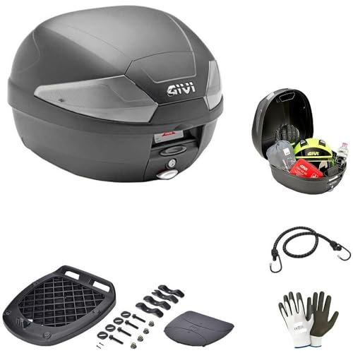 KOMPATIBEL MIT APRILIA HABANA 50 CUSTOM CAT B29NT2 TECH SUITCASE TOPCASE + GIVI-PLATTE FÜR 1 INTEGRAL- ODER JET-HELM 29LT TRANSPARENTE EINSÄTZE FÜR MOTORRAD-ROLLER MIT HECKGEPÄCKTRÄGER