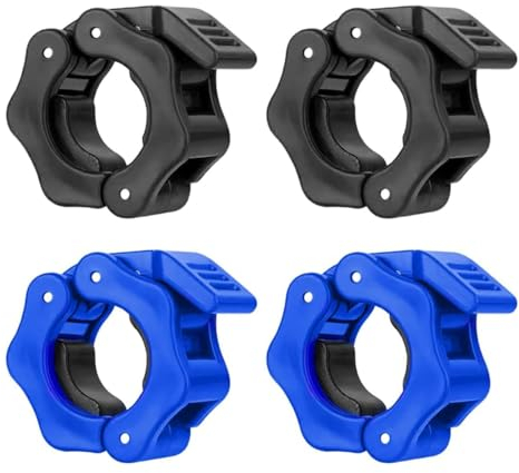 EORPAVU Collari da palestra,Barra con manubri, dispositivo di sgancio rapido del bilanciere, morsetto per manubri, anello di bloccaggio della barra (4 pezzi)