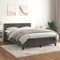 Willood Boxspringbett mit Matratze Dunkelgrau 140x200 cm SamtFlach mit Nägeln