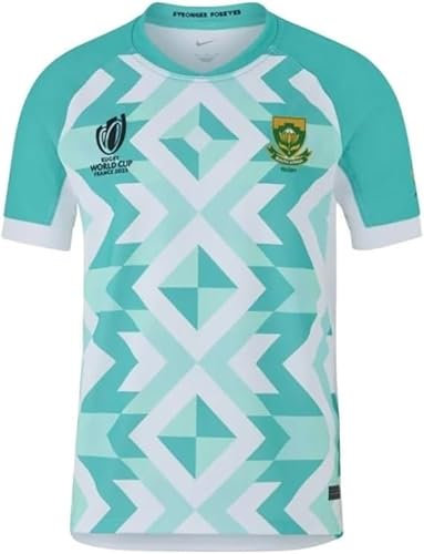 Maillot de Stade Springbok RWC 2023, Rugby et Football d'Entraînement pour Hommes (Vert, L)