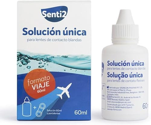 Senti2 Solución Única para Lentes de Contacto Blandas 60 ml - paquete de 3