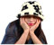 Eigso Winter Warm Furry Bucket Hat für Frauen Männer Unisex Cute Orange Flower Print Plüsch Fischerhut für Frau Mann