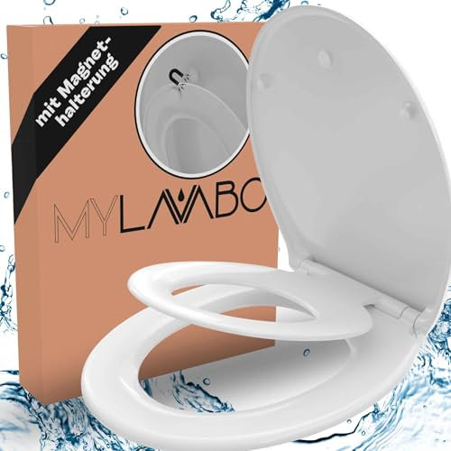 MYLAVABO Family Toilettensitz oval mit Kindersitz & Magnet | Soft-Close Absenkautomatik | abnehmbarer Universal WC-Deckel