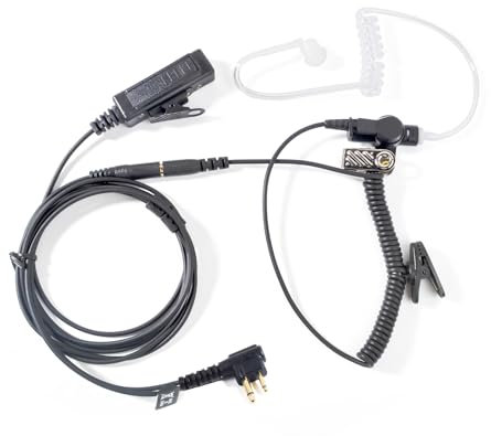 HYSHIKRA Universelles 2-Wege-Audio-Adapterkabel 3,5 Buchse auf Multi-Pin mit PTT 3,5mm Klinke Headset Kompatibel mit Motorola CP040 DP1400 GP68 GP88 GP300 XT420 XT460 (RED G-Form) (TRANSPARENT Tube)