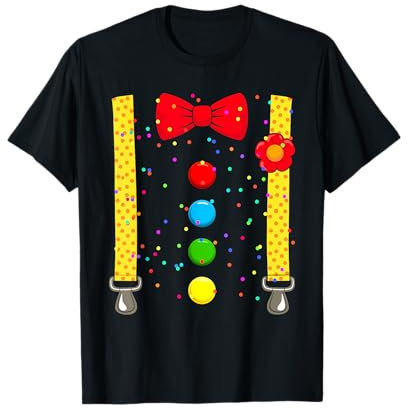 Clown Kostüm mit Hosenträger Konfetti für Karneval Fasching T-Shirt