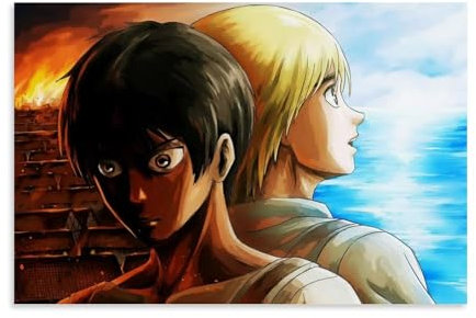 LOKJKOEQ Attack on Titan Anime Role Eren Yeager And Armin Arlert Poster Dekorative Malerei Leinwand Wandkunst Wohnzimmer Poster Schlafzimmer Malerei 08x12inch(20x30cm)