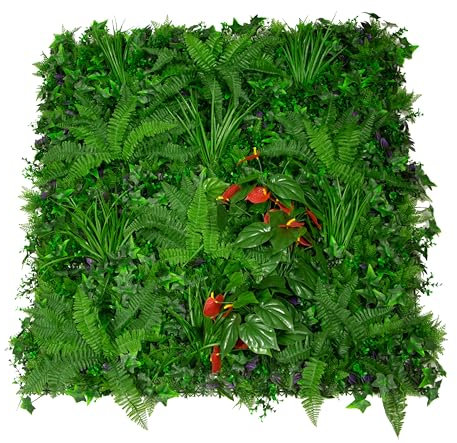 World PLANTIL Jardines Verticales Artificiales para Decoración Interior y Exterior/Seto Decorativo/Placa Jardin Artificial 100 x 100 cm (Modelo: Hawaii)