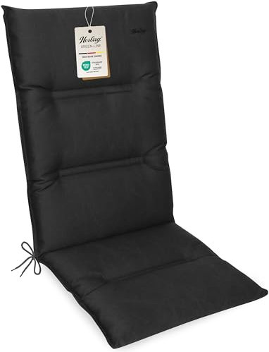Herlag Hochlehner-Auflage Greta 120x50x7cm | Green-Line: Bezug aus 100% recyceltem Polyester | Sitzauflage mit Fleck- & UV-Schutz | Polster für Hochlehner-Gartenstühle | Öko Tex 100 | Anthrazit
