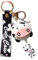 Porte-clés vache noire, décoration de sac, décoration de voiture, porte-clés couple (vache noire)