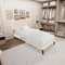 NAIZY Bettgestell 90x200 cm Gästebett Metallbett mit Leder Kopfteil & 12 Lattenrost & Schwamm Einfassung Modern Bettrahmen Maximale Tragfähigkeit 300 KG, für Schlafzimmer Gästezimmer (Beige)