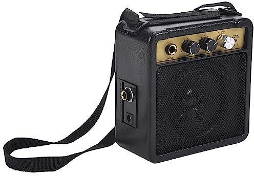 Cpolebev Mini Amplificador de Guitarra Amplificador Altavoz de 5 W con Entrada de 6,35 Mm Salida de Auriculares de 1/4 de Pulgada Compatible con Ajuste de Tono de Volumen