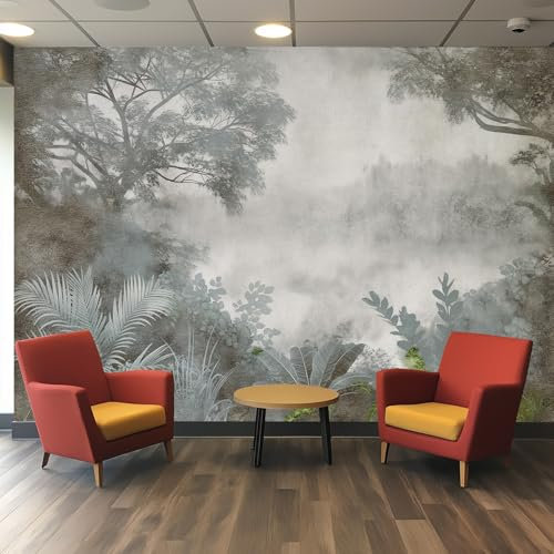 Wallpaper Jungle Wall Mural, Nature Forest Tree Landscape Photo Wallpaper for Living Room Bedroom, 250 x 175 cm