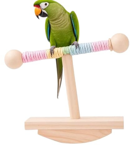 Vogelspielplatz - Robustes Holz Vogel Trainingsständer | Vogel Sitzstangen | Vögel Ständer Für Nymphensittiche, Sperlingspapageien, Aras, Finken, Beo Und Wellensittiche