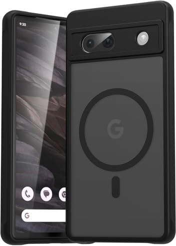 EASDNB für Google Pixel 7A Hülle für Magsafe, Magnetisch Handyhülle für Pixel 7A Case, Kameraschutz Stoßfeste Kratzfeste Durchscheinende Schutzhülle für Google 7A, Schwarz