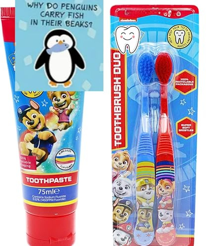 Superhero Zahnpflege Bundle mit Zahnpasta und Duo-Zahnbürste Mundpflege (2 gemischte Packung)