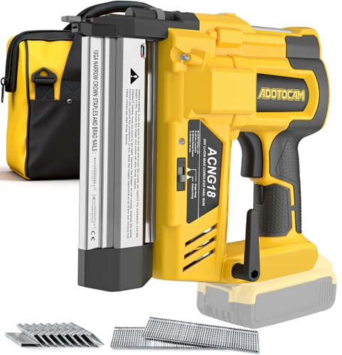 Cordless 2 Brad Nailer Compatible with DeWalt 20V Battery(No Battery), 2 in 1 Electric Nail Gun/Staple Gun,18GA Nail Gun Battery Powered with 1000 Nails/Staples for Woodworking & Home Improvement