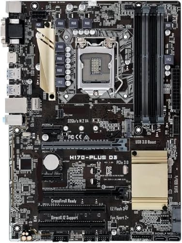 1 Placa Base H170-PLUS D3 LGA 1151 H170 DDR3 64 GB M.2 ATX Compatible con procesadores i3-6300, i5-6500, i3-7300, i5-7600 y i7-7700.