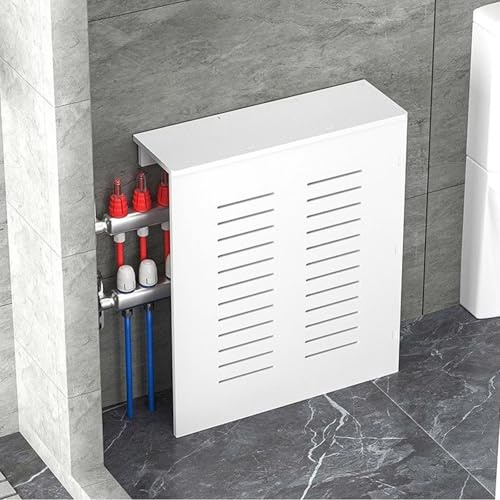 Heizungsverkleidung Weiß PVC-Material Dreiseitig Verkleidung für Heizkörper | Montage Ohne Bohren Abwaschbar Dekorative Heizkörperverkleidung Verdeckt Unansehnliche Rohre(60x15x70cm)