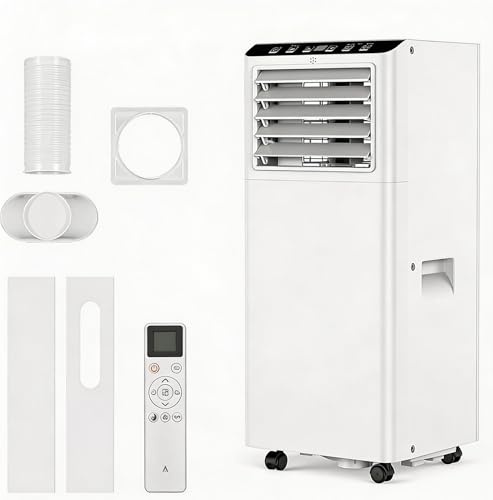 Air Conditioning Unit - Portable Air Conditioner 7000 BTU, 4-in-1 Energy Efficient Cooling & Dehumidifier, Digital Display, 24-Hour Timer, Cooling Fan, Low Noise Sleep Mode [Energy Class a]