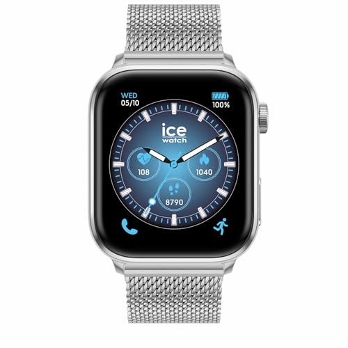 ICE-WATCH - Ice smart 3.0 Silver Milanese - Silbergraue Sport verbundene Uhr für Herren mit Edelstahluhr Armband - 025803 (1.78 Zoll)