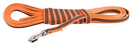 IDC Color & Gray gumierte Leine, 20 mm x 10 m mit Schlaufe, Orange-Grau