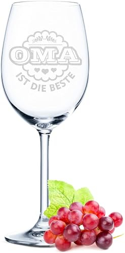 Leonardo Weinglas mit Gravur - Oma ist die Beste - Herzliche Geschenkidee für Oma - Geschenke für Großmutter zum Geburtstag Muttertag oder zu Weihnachten - Farbe: Daily