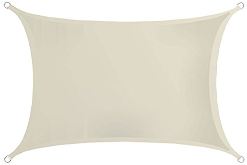 AMANKA UPF50+ Toldo UV - 3x2 m Rectángulo Poliéster Hidrófugo - Vela de Protección Solar Beige
