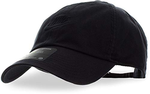 Nike Sportswear Heritage86 Futura Washed Cappello con Visiera Adulto Unisex,Black Or Grey,Unica
