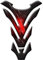 PARASERBATOIO ADESIVO RESINATO 3D CARBON SCRATCH COMPATIBILE PER MOTO HONDA KAWASAKI APRILIA DUCATI CAGIVA YAMAHA PE(N) (Red)