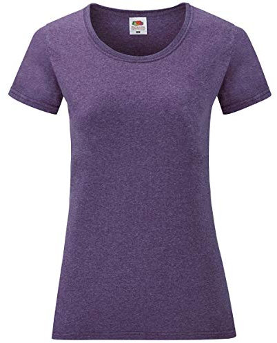 Fruit of the Loom Valueweight T - Maglietta da donna Viola mélange s