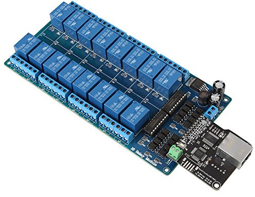 Keenso Ethernet 16 Kanal Relais Modul, Ethernet Steuermodul Lan Wan Netzwerk Webserver RJ45 Port + 16 Kanal Relais NC1601 plus Relais