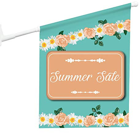Vispronet® Eisfahne - Summer Sale ✓ 46 x 52 cm ✓ Vinylplane ✓ doppelseitig Bedruckt ✓ inkl. Wandhalterung