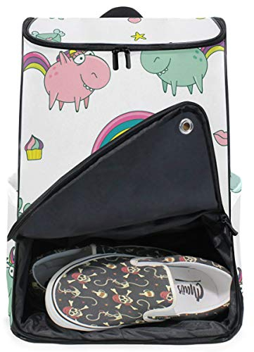 MONTOJ Travel Gear Laptop-Rucksack, süßes Fett hässliche Einhörner in Liebe, Reiserucksack