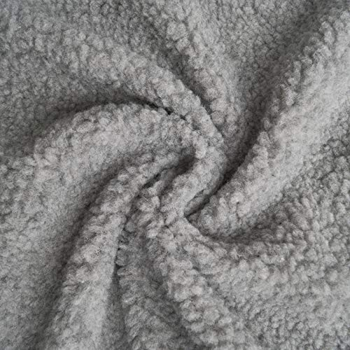 Lammfell (Hellgrau Melange) dichtes, wärmendes Fellimitat - leicht elastisch, Innenfutter, Futterstoff - Meterware