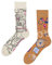 Dedoles Socken Unisex Damen Herren & Kinder Baumwolle viele lustige Designs 1 Paar Geschenk links rechts verschieden, Farbe Beige, Motiv Stadtfahrrad, Gr. 43-46