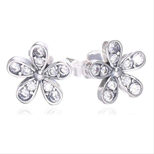 925 Sterling Silber Ohrringe Damen Mädchen Ohrstecker,Ohrring Schillerndes Gänseblümchen Mit Kristallnieten Ohrring Für Frauen Für Frauen Hochzeitsgeschenk Pandora Schmuckgeschenk Einzigartigen Glanz