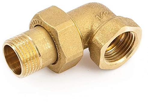 qpool24- Messing Winkelverschraubung 3/4 IG x AG konisch- metallisch dichtend benötigt keine Dichtung, Gewindekupplung 3 teilig lösbarer Rohrverbinder Pumpen-Verschraubung brass Pipe-Connector