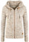 OXMO OXPhiladelphia Damen Strickjacke Grobstrick Cardigan mit Kapuze Reißverschluss 100% Baumwolle Regular fit, Größe:S, Farbe:Dune (795409)