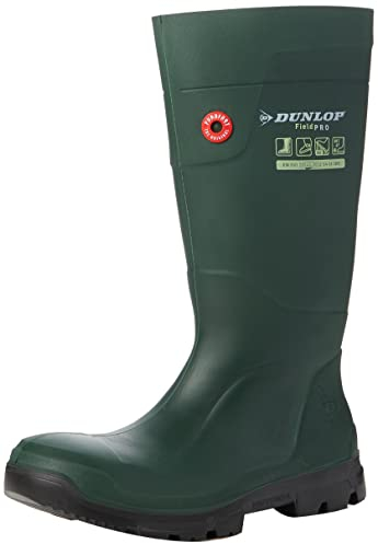 Dunlop Purofort FieldPRO Stivali di Gomma Adulto Unisex (38 EU) (Verde, Nero)