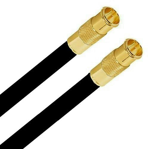 Sat Kabel Fritz!Box Cable Vodafone Kabel Kabelanschluss Anschlusskabel Satkabel Koaxkabel Satanschlusskabel Fernsehkabel 4K 8K UHD 7mm 135dB (20 Meter, Gold Schnellstecker Gerade-Gerade Schwarz)