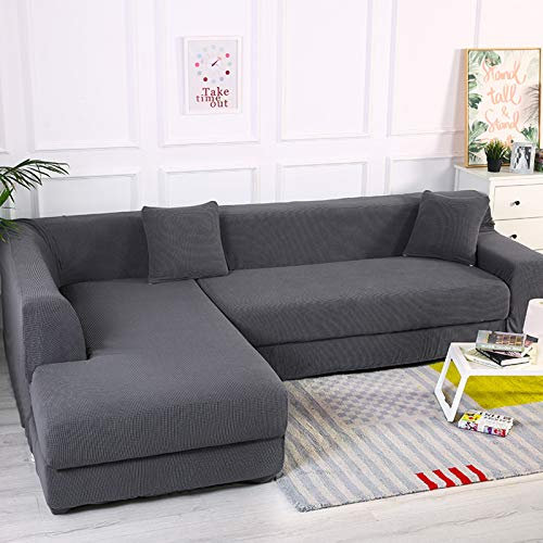 ZYFAB L Shaped Schnitt Couch-abdeckungen Waschbar Stilvoll Sofabezug Für Wohnzimmer,Anti-Slip Lounge-Stuhl Sofa Handtuch,Strecke Sofa Überwürfe-Und 1 Cushion Cover:90-140cm