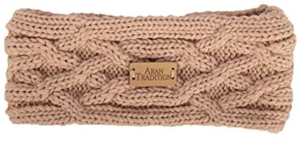 Aran Traditions Cable Knitted Style Headband (Blush)