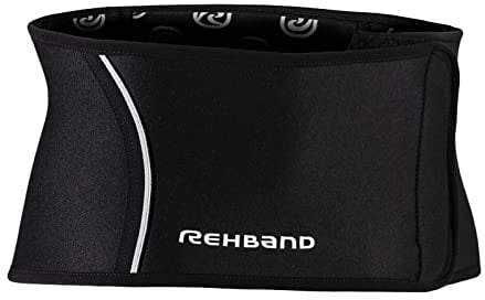 Rehband QD Back Support Rückenbandage Größe S/M/L/XL - 3 mm Neopren Rückenbandage für körperliche Aktivitäten, Schwarze Rückenstütze wärmt & stabilisiert den Rücken, Farbe:Schwarz, Größe:M